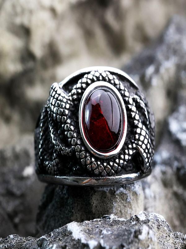 Snake Design Stainless Steel Ring, Fashion Jewelry for Party, Daily Clothing Decor, Trendy All-match & Exquisite Jewelry for Birthday Gift 6
