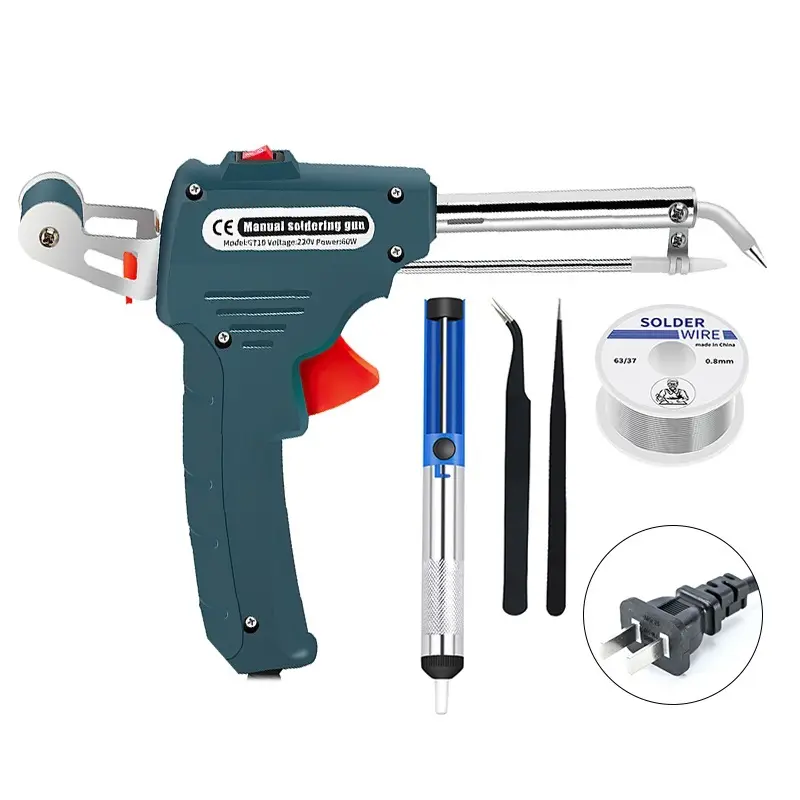 JCU Portable 60W Soldering Iron Set with Manual External Heating and Automatic Tin Wire Feed HXQ01