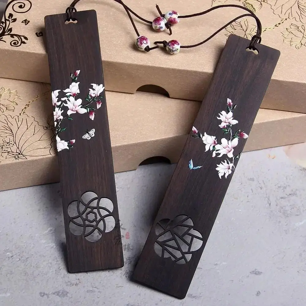 Chinese Design W024 Vintage Carving Ebony Book Mark Office School Writing Stationery Creative Kid Student Tool Bookmark