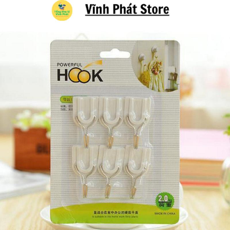Vỉ 6 móc dán tường treo đồ tiện dụng 1255 0