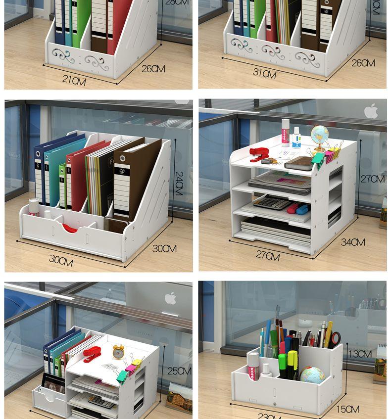 Product Introduction of Office Supplies Folder Storage Box Multi-Layer Bookshelf Simple Desktop Multi-Functional Book Stand File Shelf File Box Document Rack 9