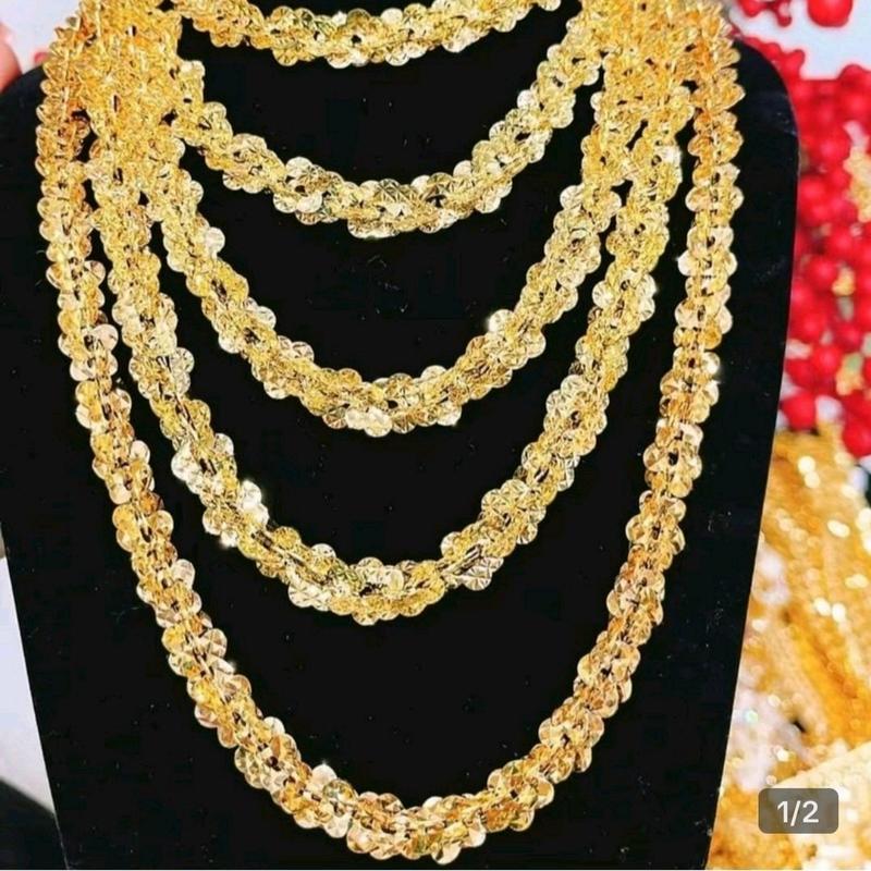  dây chuyền xoắn hoa mai 1l đồng vàng bền màu 