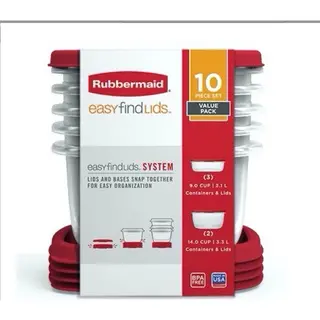 Set 10 chi tiết hộp đựng thực phẩm nhựa nguyên sinh Rubbermaid 0