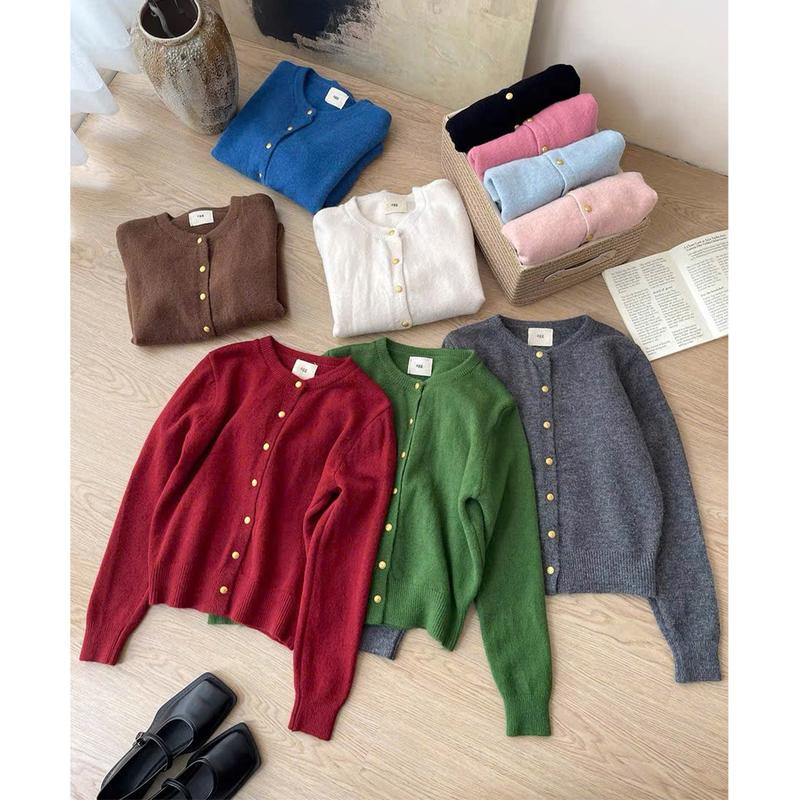 (Hàng Sẵn) Áo Khoác Len Cardigan Nữ Tag EGG Cúc Đồng Chất Len Dày Mềm Hàng QC Minxu Shop CK40