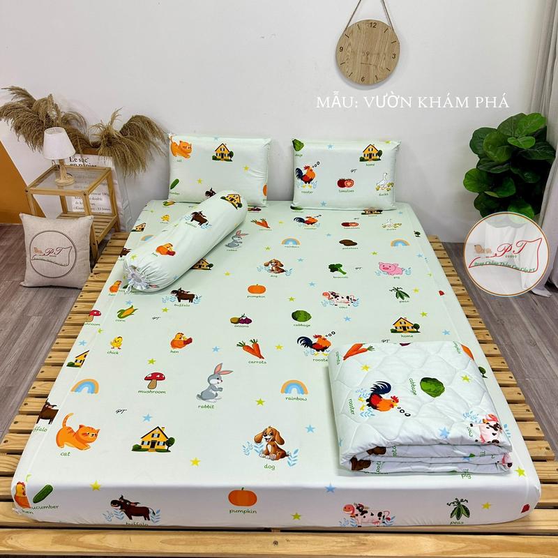 Ga chống thấm cho bé, drap chống thấm cao cấp PT chất liệu thun lụa mềm mịn mát…