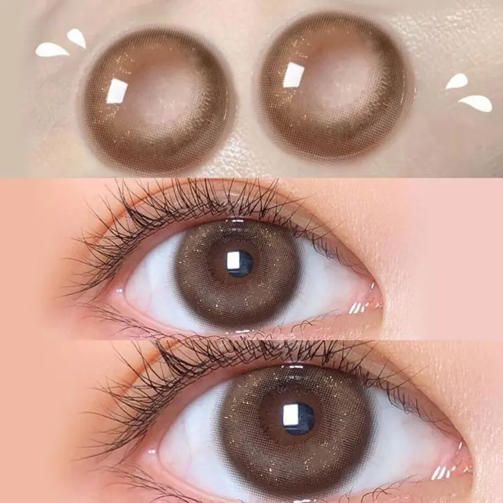【-100°-800°】Midroo เลนส์แฟชั่น คอนแทคเลนส์สี Brown ค่าสายตาปกติ Contact Lens 14.0mm