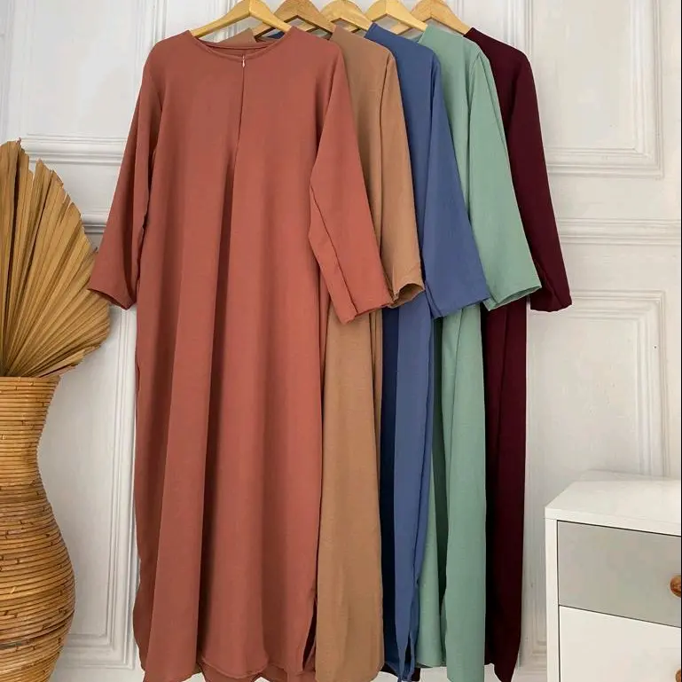 Tansstore - Baju  Maxi  Wanita Semi Abaya 2025 - Long Daily Dress - Casual Simple Muslim Gamis Dewasa Remaja 5