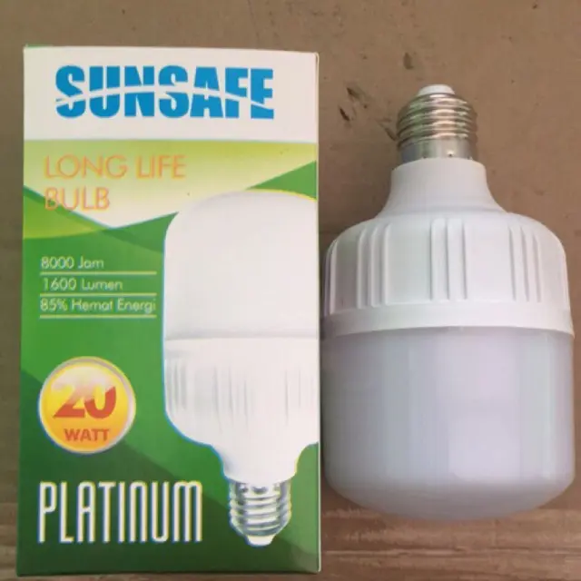 SUNSAFE 20 watt lampu led biasa murah warna putih tahan lama