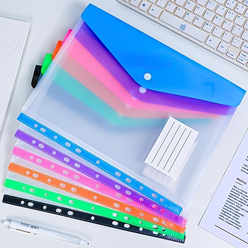 A4 File Folder, 6/60pcs Colorful File Binder with 11-hole Binder Rings, Expandable Button and Label Pockets for School, Home, Office, Travel 0