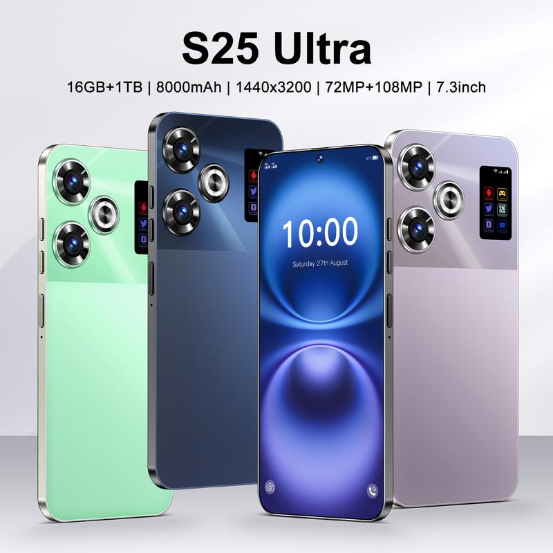 Điện Thoại Di Động S25Ultra, Hàng Mới Về Năm 2024, Xuyên Biên Giới, Máy Tất Cả Trong Một, Màn Hình Lớn 7.3 Inch, Độ Nét Cao, Thích Hợp Cho Quốc Tế Thương, Mẫu Bán Chạy 0