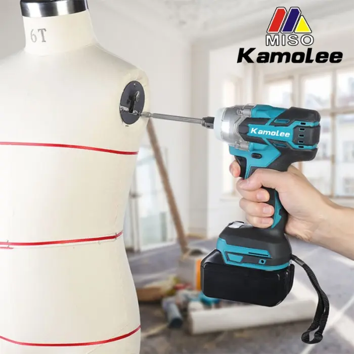 Kunci Pas Dampak Listrik Kamolee DTW285 520N.m 1/2 Inci & 1/4 Inci 2
