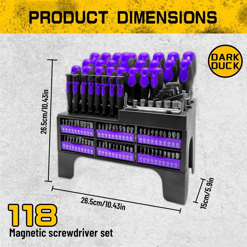 Product Introduction of Magnetic Screwdriver Set, 118pcs/set Screwdriver Set with Plastic Racking, Screwdriver Set DIY Tools 1