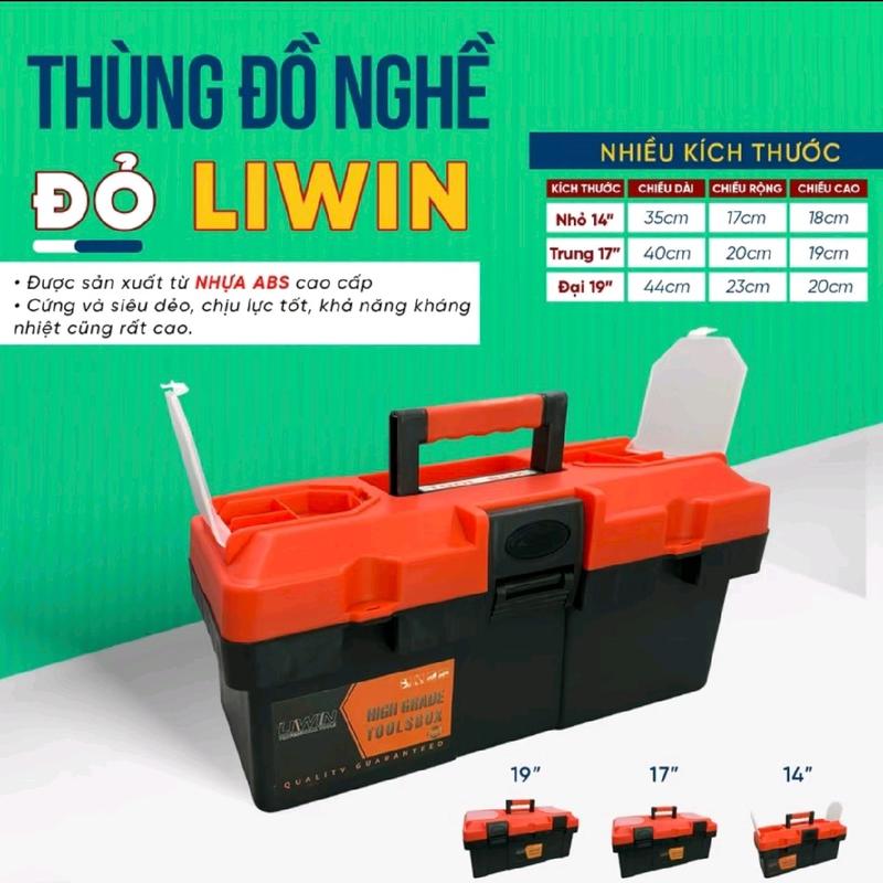 Thùng Đựng Đồ Nghề Đỏ Liwin Có 3 Size Nhỏ Trung Lớn