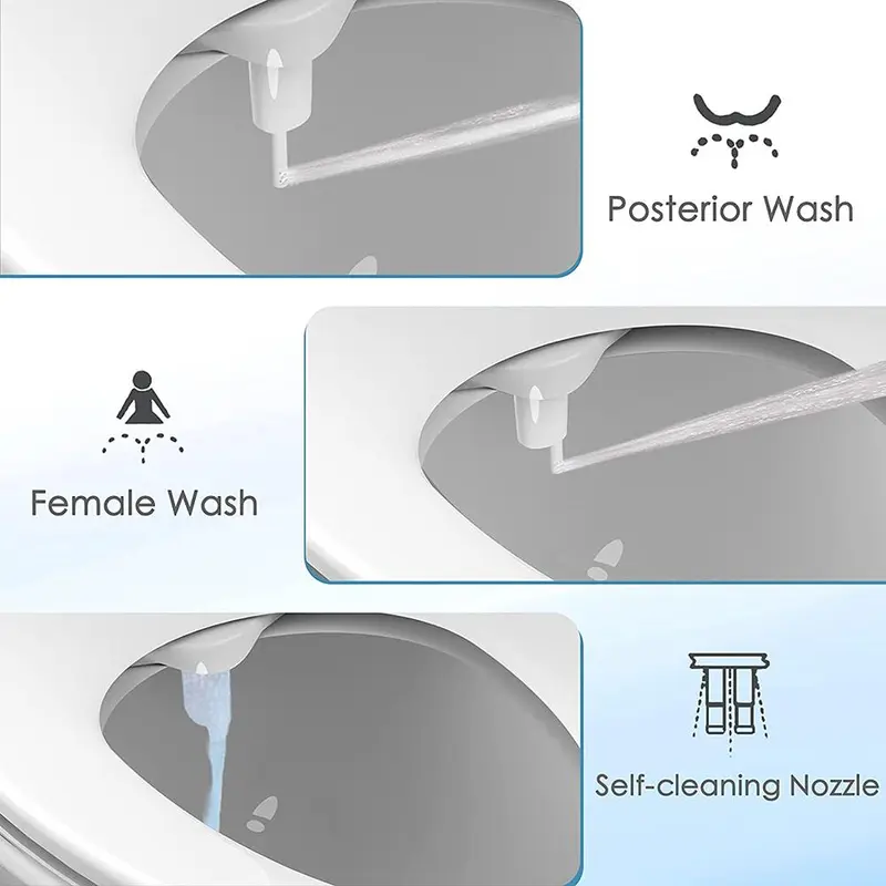 Dual Nozzles Bidet Toilet Attachment, Adjustable Pressure Non-electric Bidet Toilet Attachment, Bathroom Fixtures for Home Use 5