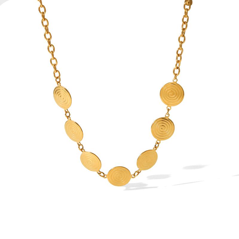 Product Introduction of Threaded Ring Stainless Steel Necklace Women's Non-Fading Titanium Steel Bracelet 18K Gold Fashion Earrings Jewelry jewellery  set 12