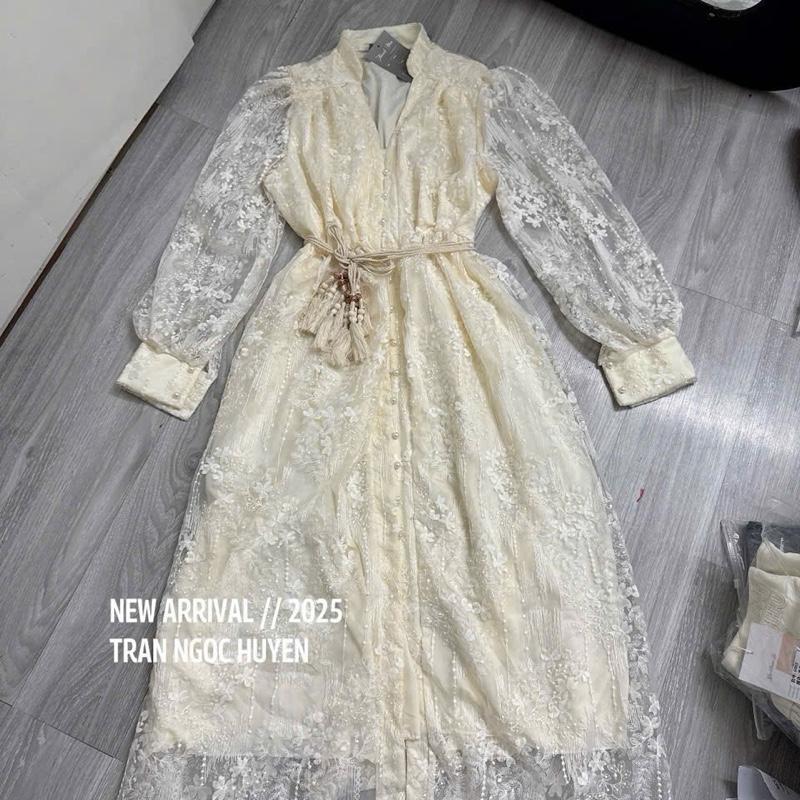 Váy Ren Dài Tay Cvay dài Cúc Ngọc Chuẩn Tag Mac L1 (Tl35) 1