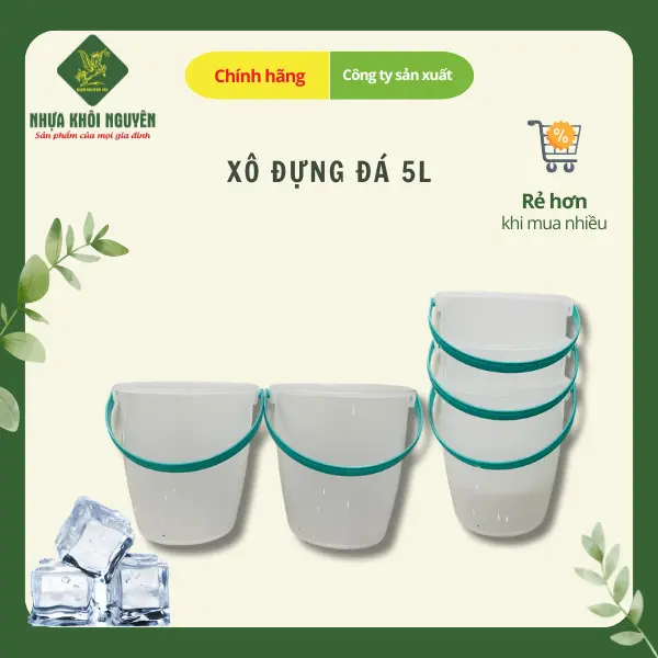 (KN15) Xô tròn đựng nước, đá nhựa PP chính phẩm Khôi Nguyên 0