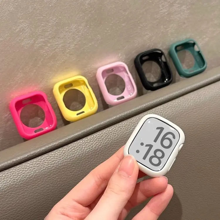 Sarung TPU, Reka Bentuk Gula-gula, Serasi dengan Jam Tangan Apple Siri 9, 8, 7, 6, SE, 5, iWatch Ultra 2, Tersedia dalam 49mm, 41mm, 45mm, 40mm dan 44mm, Pelindung Sarung Berwarna-warni, Bingkai Nipis Accessories Smart