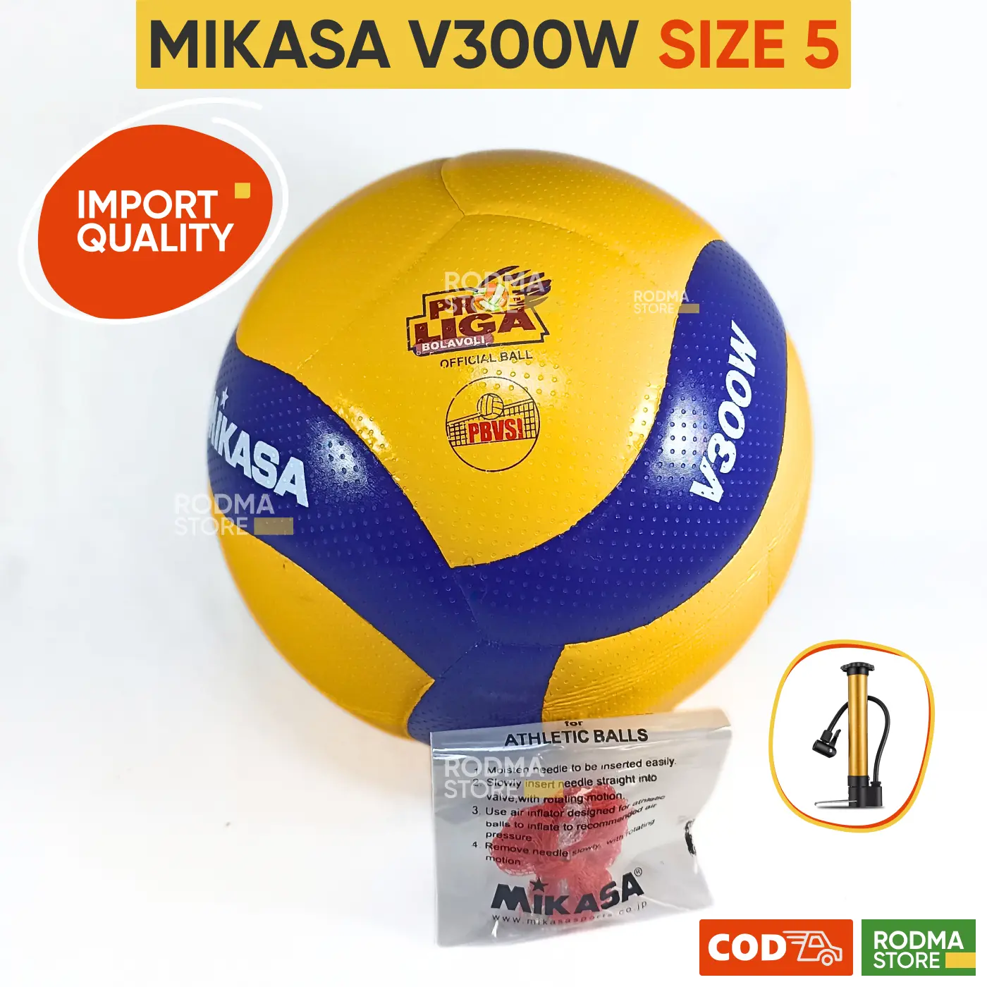 Bola voli volley ball MIKASA V300W bintik, v 300 w bola volley bintik