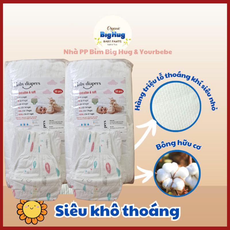 Bỉm dán Yourbebe : 100 miếng Cho Bé Đủ size S,M, L . Hàng mềm mỏng hút 500ml. Nữ Women