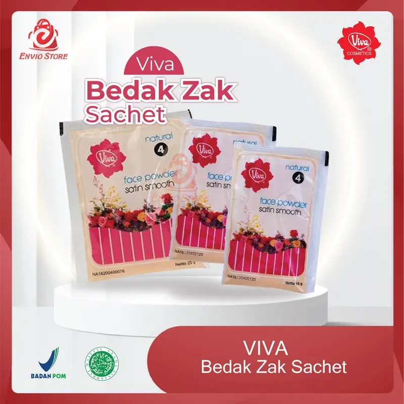 ENVIO - VIVA Bedak Zak Sachet (Mini 15gr & Besar 25gr) - Face Powder Satin Smooth 0