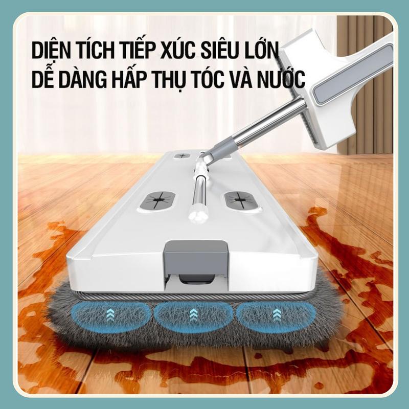 Cây Lau Nhà Tự Vắt Thông Minh Kèm Xô Gấp Gọn Silicon Tặng Kèm 4 Bông Lau Chổi Lau Nhà 360 Độ Lau Sàn Làm Sạch chổi  lau 1