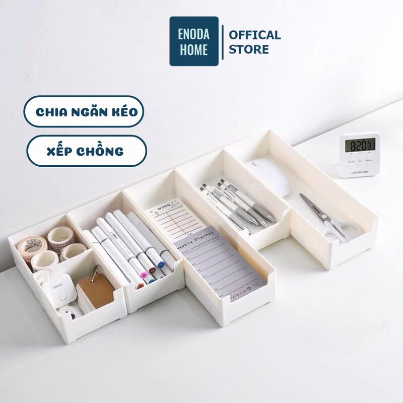 Khay Chia Ngăn Kéo  Enoda Home, Khay Chia Đồ Có Thể Xếp Chồng Tiện Lợi, Nhựa PP Dày P032 Chống Bụi
