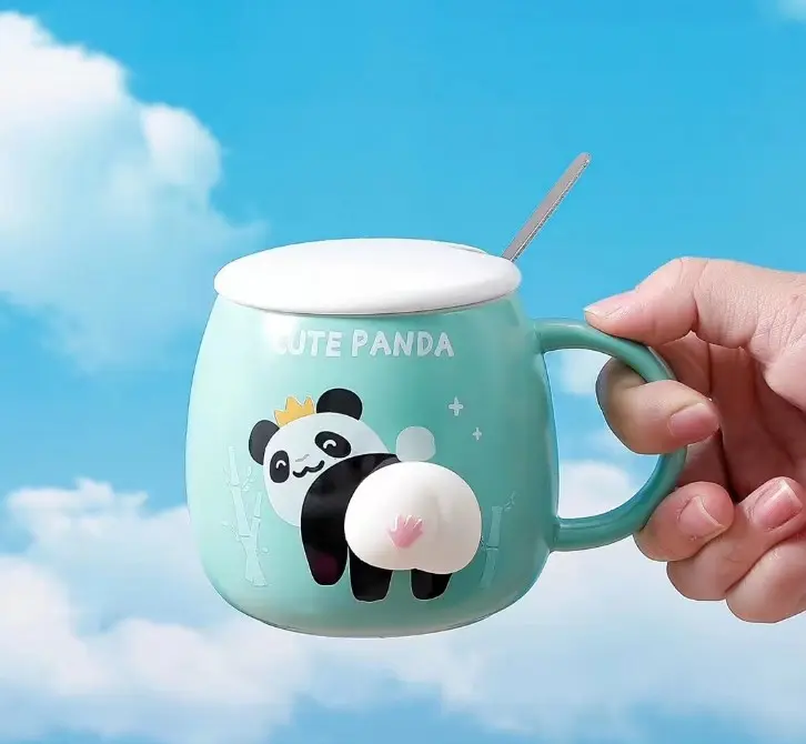 RUMAUMA Mug Porcelain SET Squish Cangkir Minum Anti Panas Murah 450ML 6