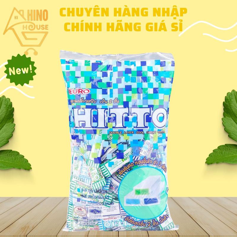 Kẹo Mềm Euro Hitto Bạc Hà 300g Túi 100 Viên Thái Lan, Hương Vị Thơm Ngon Ngọt Nhẹ, Bạc Hà The Mát - Hinohouse