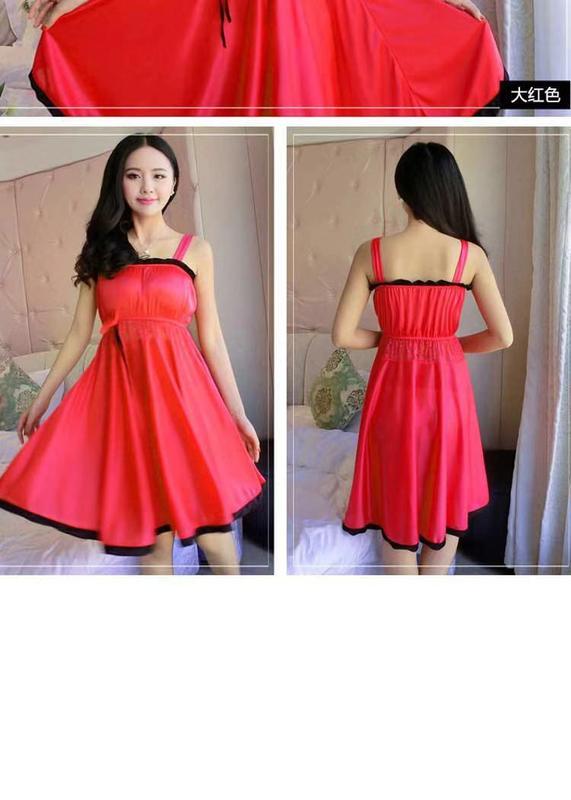 Product Introduction of Đồ Ngủ Lụa Lạnh Phong Cách Hàn Quốc, Dành Cho Nữ, Có Áo Ngực, Mỏng Và Gợi Cảm, Váy Ngủ, Thiết Kế Băng Giá, Kiểu Dây Đeo Băng Quấn Không Tay Dài Trung Bình Thích Hợp Mặc Nhà, Mùa Hè 14