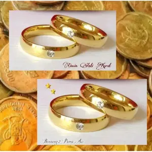 Cincin polos permata koin terbaru terlaris berbahan koin 1991-1992 berlapis emas anti karat