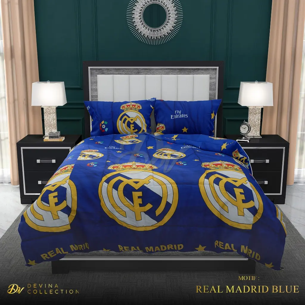 Bedcover Sprei Set Aesthetic Korea Elegant Real Madrid  Devina Collection Termurah & Terlaris