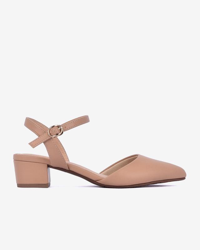 Sandal Nữ Cao Gót Đông Hải S81D4 Mũi Giày Nhọn Màu Đen Da Tổng Hợp Cao 4cm