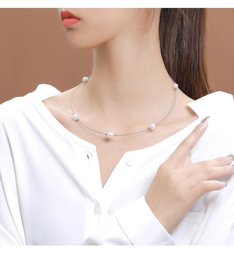 Product Introduction of Freshwater Pearl Choker S925 Sterling Silver Baroque Necklace for Women, Light Luxury Style, Starry Sky Adjustable Collarbone 3