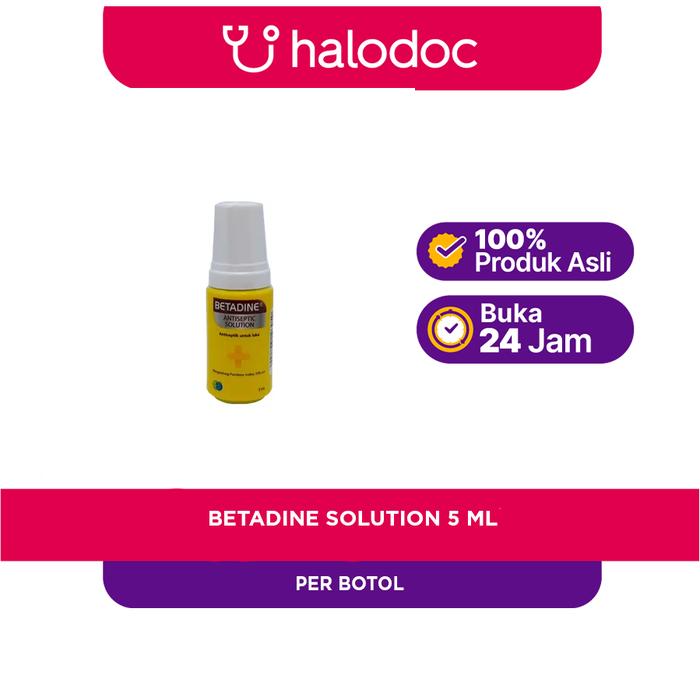 Gambar Betadine Solution 5 ml - Halodoc dari Apotek Dua Putri Tangerang Kota Tangerang Selatan Tokopedia