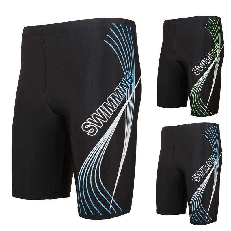 Summer Men Swim Shorts High Waist Letter Print Beach Tight Swimming Trunks Quick Drying Sports Surf Shorts Trunks Swimsuit 0