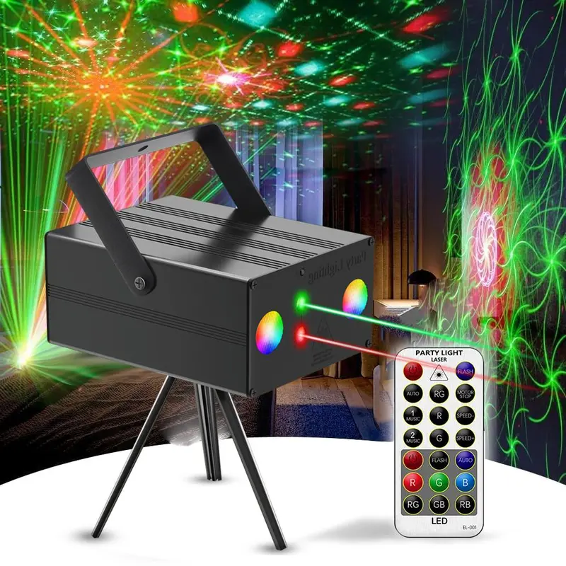 USB Powered 3 In 1 LED Stage Light, Audio Event Disco Light, RGB Projector Party Light With Remote Control For Karaoke Bars Nightclubs Birthday 0