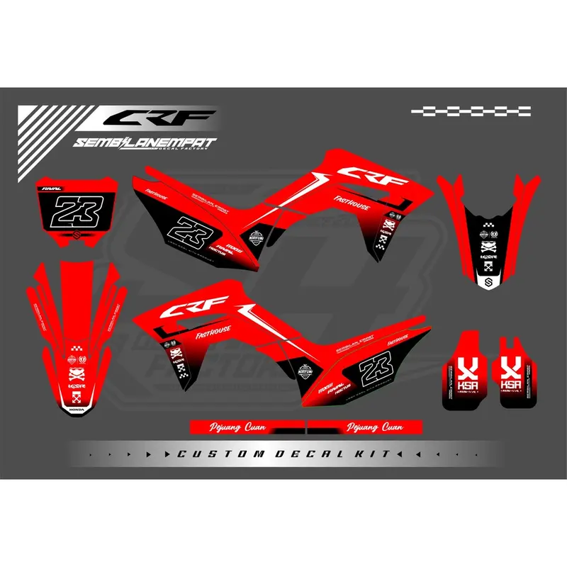 DECAL CRF MERAH HITAM FULLBODY 3
