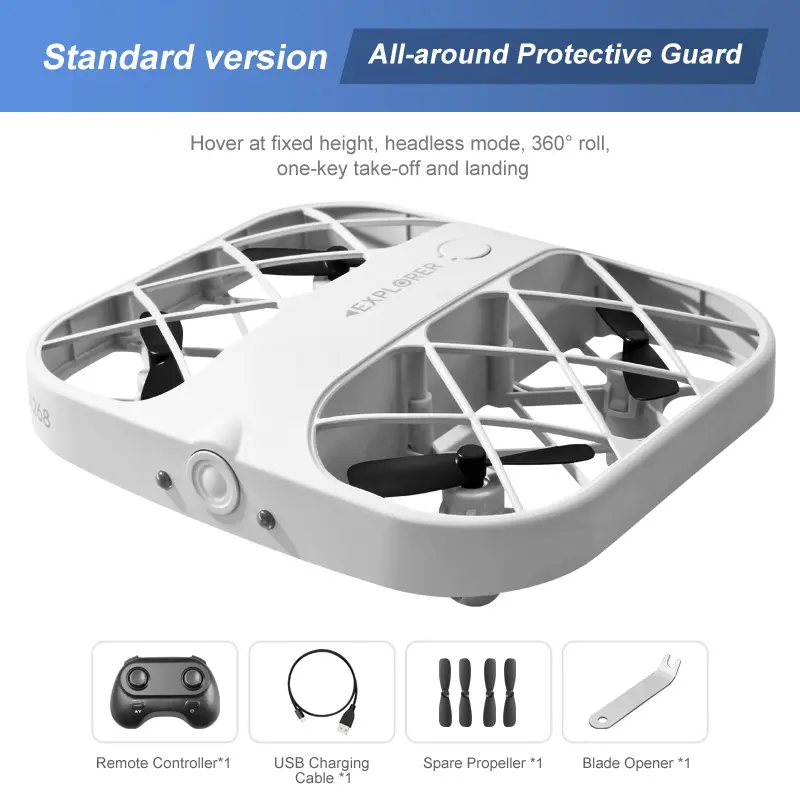 Flycam H107 [JJRC] Flycam Camera HD, máy bay điều khiển từ xa, Máy bay không người lái nhỏ gọn, kiểu dáng lạ mắt, cuộn tròn 360 độ, 3 cấp tốc độ di chuyển, quay vòng quanh mục tiêu, quay tròn quanh vị trí Drone Chụp Ảnh 3