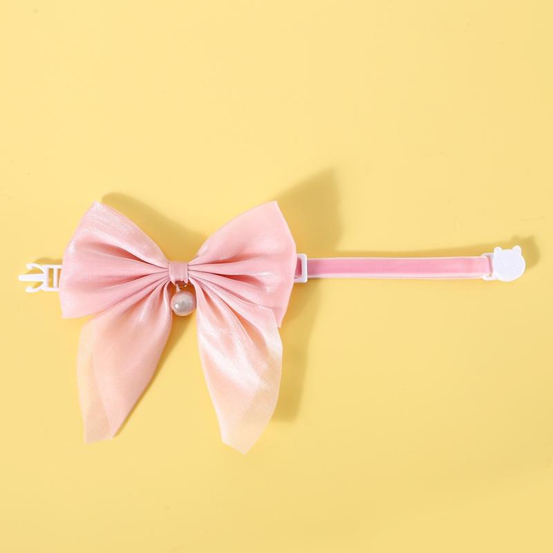 Pet Cat Dog Hat and Bow Collar Cute Soft Beret Adjustable Bow Collar Kitten Puppy Hat Collar Set Pet Accessories 5