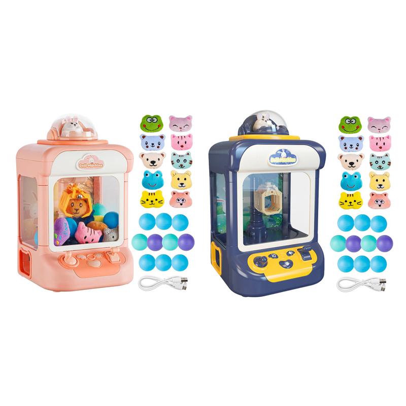 Segiyi Mini Arcade Machine Hand-eye Coordination Toy Mini Claw Machine with 20 Toys Electronic Arcade Game for Kids Candy Grabber Prize Dispenser Toy Fun Vending Machine 4