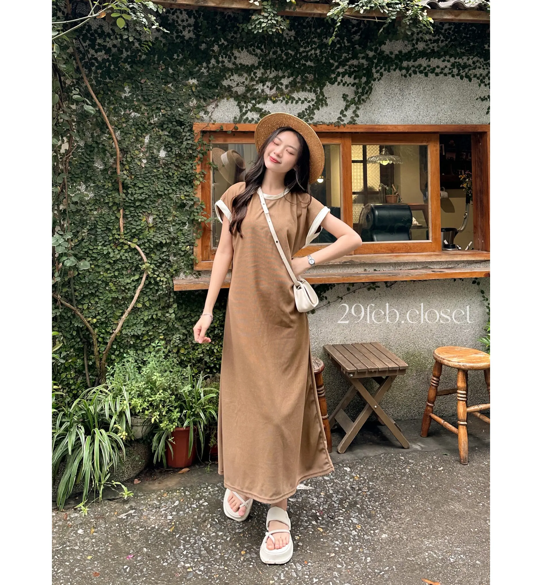 Váy tay hến chất tổ ong phối viền dáng dài xòe nhẹ - 29feb.closet - V70 Nữ Dress | BigBuy360 - bigbuy360.vn Váy tay hến chất tổ ong phối viền dáng dài xòe nhẹ - 29feb.closet - V70 Nữ Dress | BigBuy360 - bigbuy360.vn