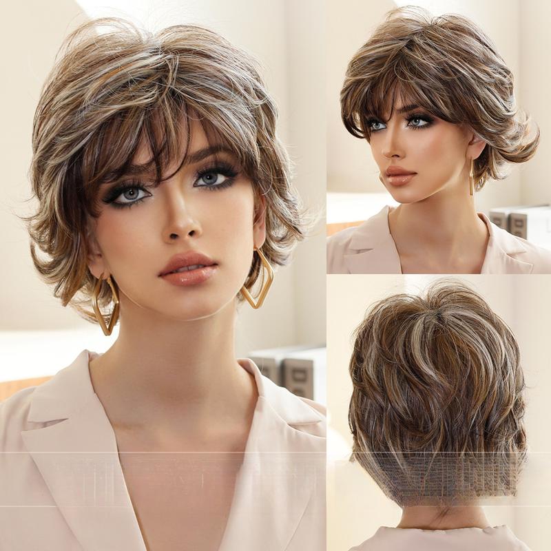 Product Introduction of Elf Cut Wig Female Black Level Short Synthetic Mechanism Chemical Fiber Wig hair  wigs 9