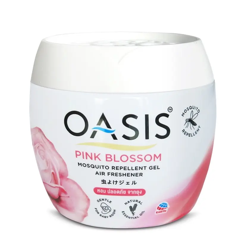 Sáp thơm đuổi muỗi OASIS Hương Hoa Hồng 180gr chất lượng Thái Lan cao cấp mosquito repellent gel Pink Blossom