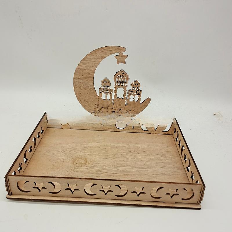Product Introduction of Wooden Ornament Open Holiday Decoration Table Ornament Dessert Tray Crafts 4