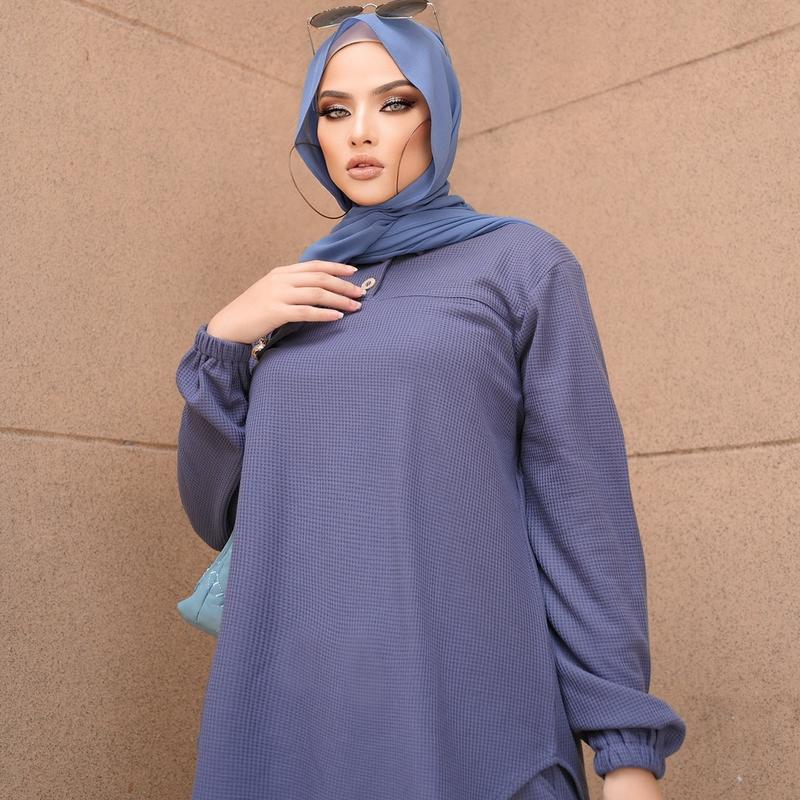 Rumi One Set - Baju One Set Waffle Knit Atasan dan Celana || by ghaisanboutique Kulot Muslim 1