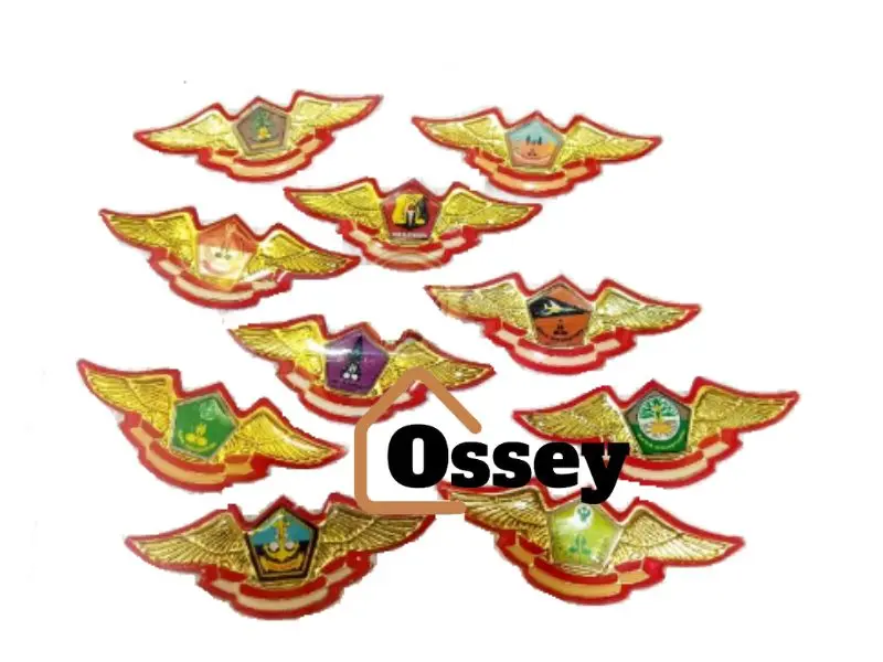 WING SAKA PRAMUKA MOTIF TIMBUL LIS MERAH ( PRAMUKA ) Jarum Resin