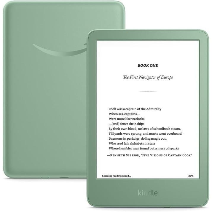 New 2024 Kindle (16 GB) Gen 11th / Gen 12th - Matcha / Black Colour | Lightest and most compact Kindle, with glare-free display, faster page turns, adjustable front light, and long battery life.