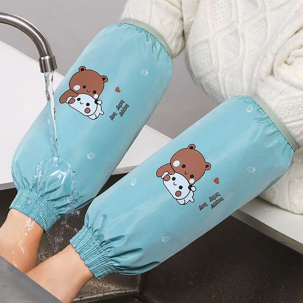 Tay Áo Chống Bám Bẩn, 1 Đôi, Bảo Vệ Tay Áo Họa Tiết Hoạt Hình Chống Thấm Nước, Chống Bẩn, Thiết Kế Vòng Bít Bảo Vệ, Tay Áo Cầm Tay