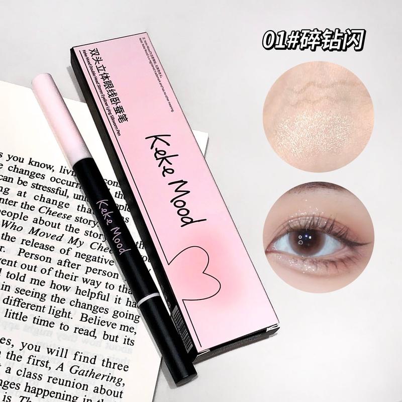 Kekemood Double-Headed Three-Dimensional Eyeliner Eye Shadow Pen Natural Brightening Pseudo Plain Face Girlish Style Mother Lying Silkworm Tender eyeshadow ethereal  eyes  palette 5